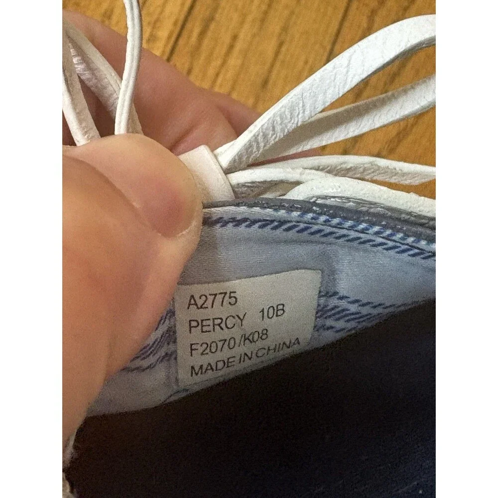 Coach Percy Leather Boat Shoes Women’s Size 10B Navy Cream A2775